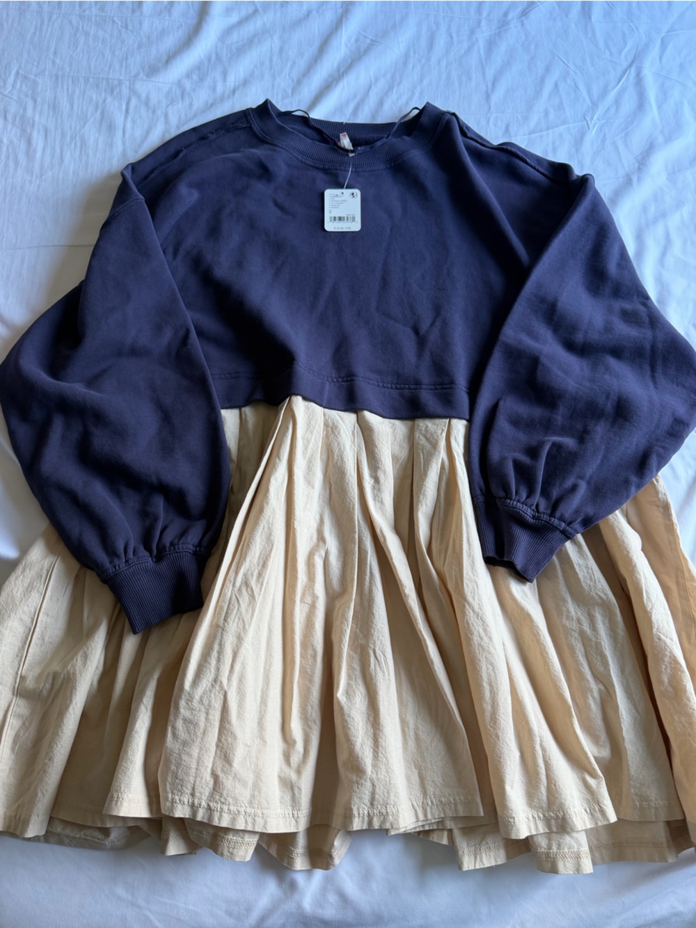Free People Navy Crewneck Sweatshirt